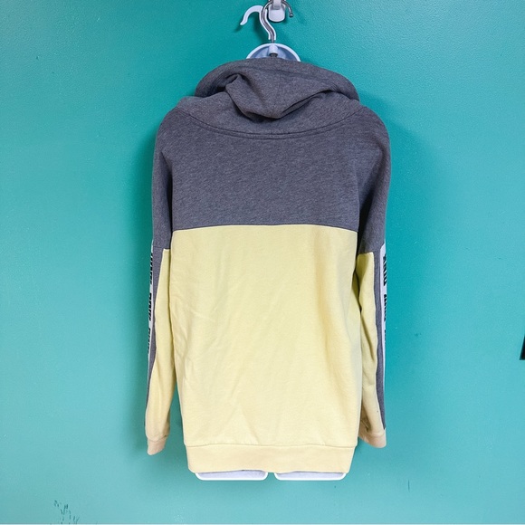 PINK VS Colorblock Cowlneck Sweatshirt Pastel Yellow, Gray, Blk & White - Picture 6 of 8